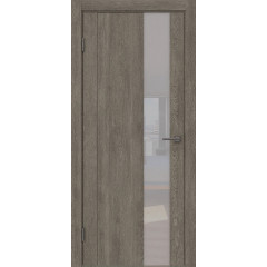 Межкомнатная дверь GM011 (экошпон «серый дуб» / лакобель белый)