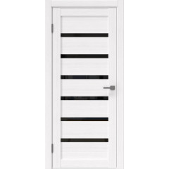 Межкомнатная дверь RM002 (экошпон «белый FL‎», лакобель черный)