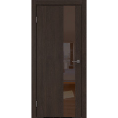 Межкомнатная дверь GM011 (экошпон «дуб шоколад» / лакобель коричневый)
