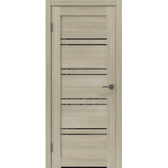 Межкомнатная дверь RM057 (экошпон «дуб дымчатый», лакобель черный)