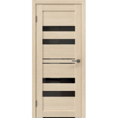 Межкомнатная дверь RM061 (экошпон лиственница кремовая, лакобель черный)