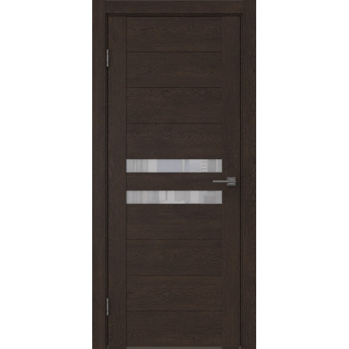 Межкомнатная дверь GM004 (экошпон «дуб шоколад» / лакобель белый)