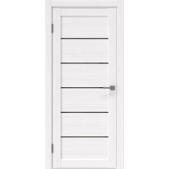 Межкомнатная дверь RM028 (экошпон «белый FL‎», лакобель черный)