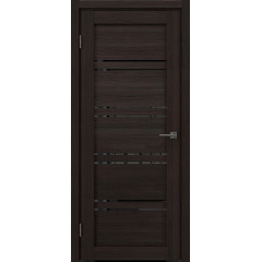 Межкомнатная дверь RM057 (экошпон «орех темный рифленый», лакобель черный)