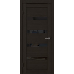 Межкомнатная дверь RM027 (экошпон «венге FL‎», лакобель черный)