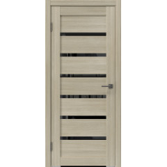 Межкомнатная дверь RM055 (экошпон «дуб дымчатый», лакобель черный)