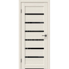 Межкомнатная дверь RM055 (экошпон «лиственница беленая», лакобель черный)