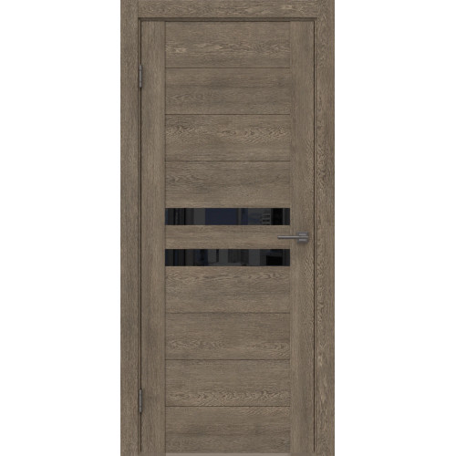 Межкомнатная дверь GM004 (экошпон «дуб антик» / лакобель черный)