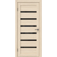 Межкомнатная дверь RM002 (экошпон «беленый дуб FL‎», лакобель черный)