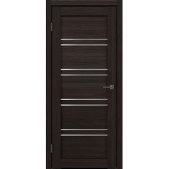 Межкомнатная дверь RM057 (экошпон «орех темный рифленый», матовое стекло)
