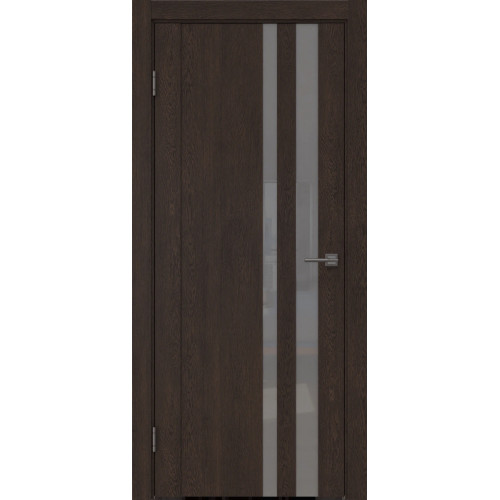 Межкомнатная дверь GM012 (экошпон «дуб шоколад» / лакобель серый)