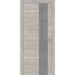 Межкомнатная дверь ZM005 (экошпон «серый дуб патина» / лакобель серый)