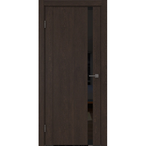 Межкомнатная дверь GM010 (экошпон «дуб шоколад» / лакобель черный)
