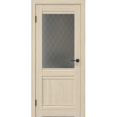Межкомнатная дверь FK003 (экошпон «беленый дуб» / стекло: сатинат ромб)