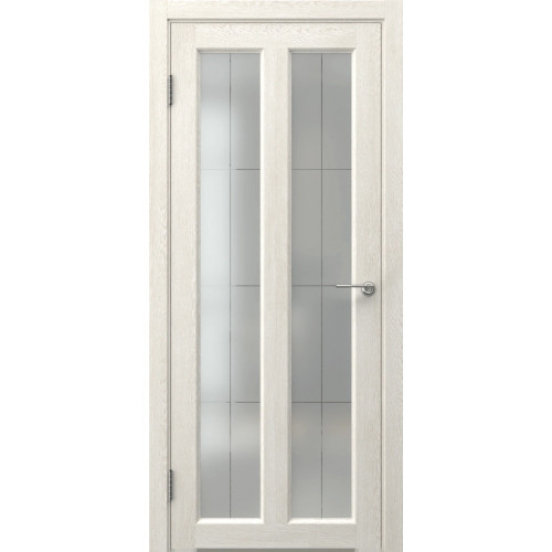 Межкомнатная дверь FK007 (экошпон «белый дуб» / стекло решетка полимер)