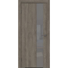 Межкомнатная дверь GM011 (экошпон «серый дуб» / лакобель серый)