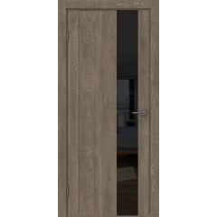 Межкомнатная дверь GM011 (экошпон «дуб антик» / лакобель черный)