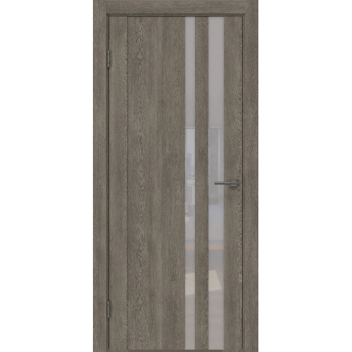 Межкомнатная дверь GM012 (экошпон «серый дуб» / лакобель белый)