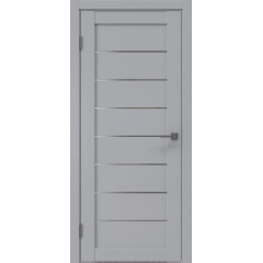 Межкомнатная дверь RM003 (экошпон серый / матовое стекло)