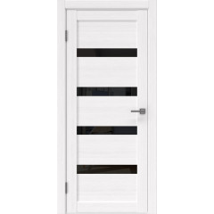 Межкомнатная дверь RM027 (экошпон «белый FL‎», лакобель черный)