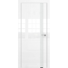 Межкомнатная дверь ZM038 (белая глянцевая, лакобель белый)