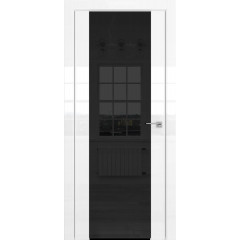 Межкомнатная дверь ZM045 (белая глянцевая, триплекс черный)